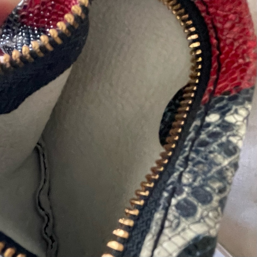 Kelly Wynne Red and Black Snake Print Wristlet - Picture 4 of 6
